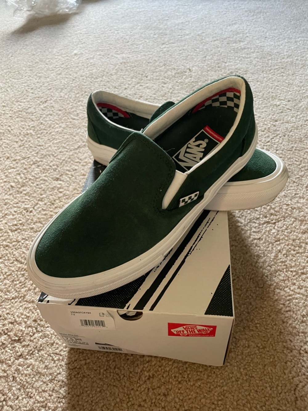 Vans skate slip on green men 7.5/women 10